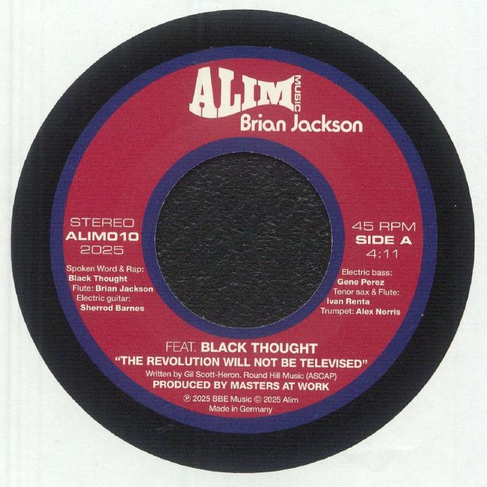 Brian Jackson Feat. Black Thought – The Revolution Will Not Be Televised (7", Alim Music, 2025) Front Cover