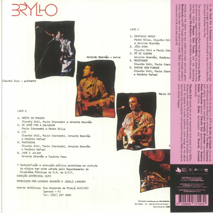 Brylho – Brylho (LP, Jazzybelle Records, 2025) Back Cover