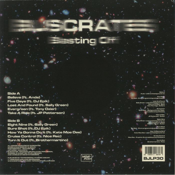 BusCrates – Blasting Off (LP, Bastard Jazz Recordings, 2020) Back Cover