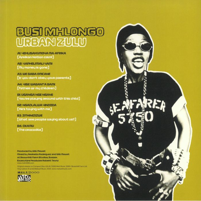Busi Mhlongo – Urban Zulu (LP, Matsuli Music, 2020) Back Cover