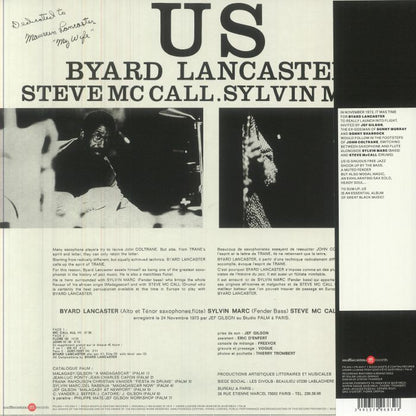 Byard Lancaster , Steve McCall , Sylvain Marc – Us (LP+7", SouffleContinu Records, 2024) Back Cover