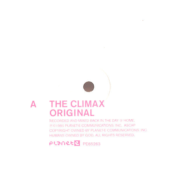 Carl Craig – The Climax (12", White, Planet E, 2001) Back Cover