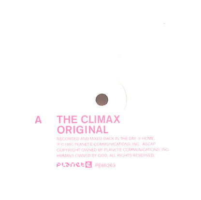 Carl Craig – The Climax (12", White, Planet E, 2001) Back Cover