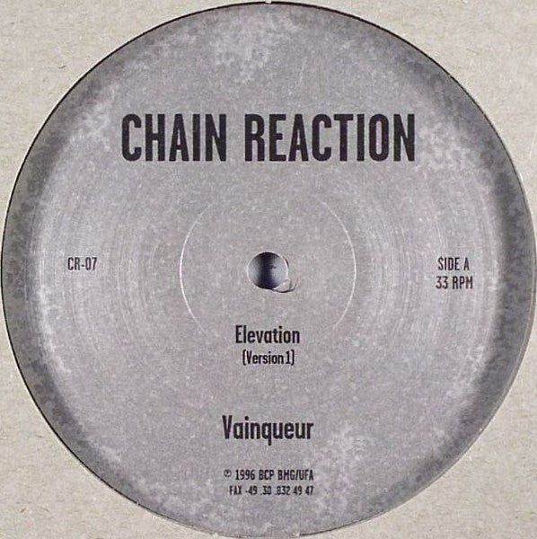 Vainqueur – Elevation (33 ⅓ RPM, Chain Reaction, 1996) Front Cover