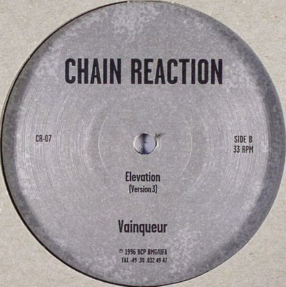Vainqueur – Elevation (33 ⅓ RPM, Chain Reaction, 1996) Back Cover