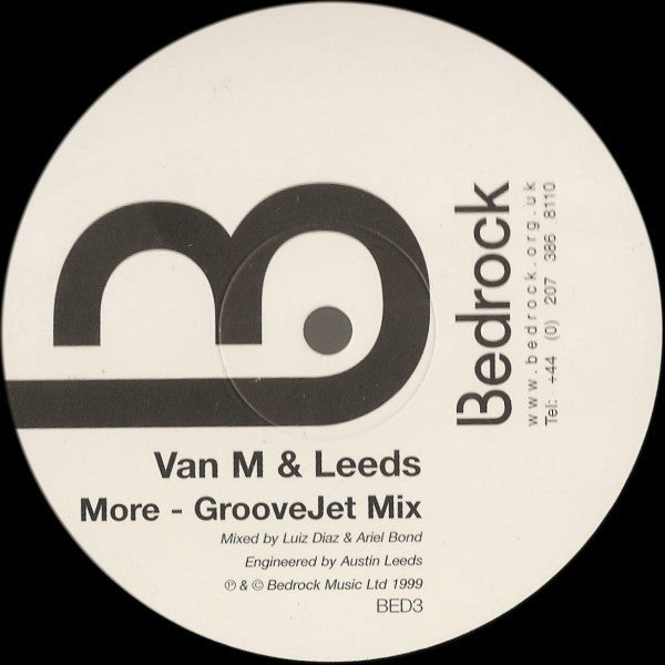 Van M & Leeds – More (12", Bedrock Records, 2000) Back Cover