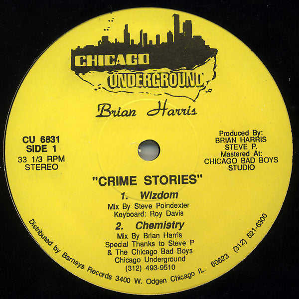 Brian Harris – Crime Stories (12", Chicago Underground, 1991) Front Cover