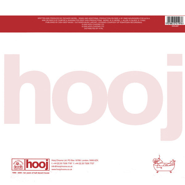 Morel – True (The Faggot Is You) (12", 1/2, Hooj Choons, 2000) Back Cover
