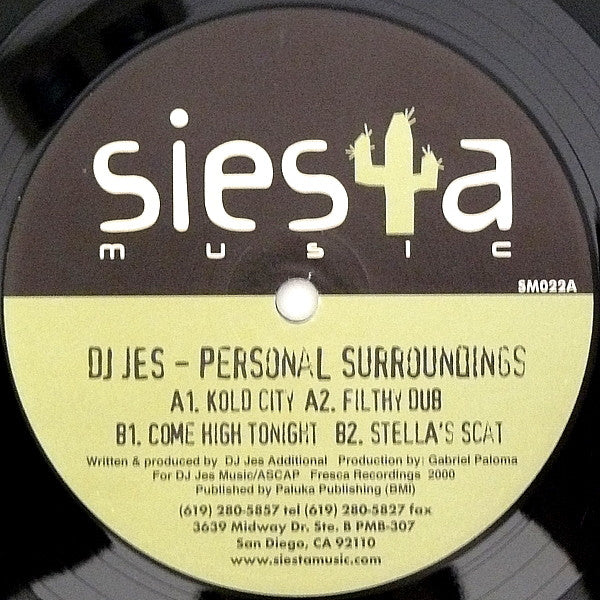 DJ Jes – Personal Surroundings (12", Siesta Music, 2001) Image 3