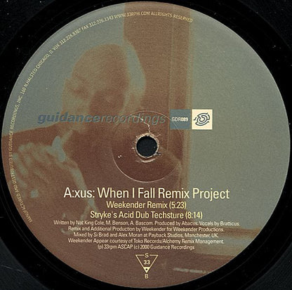 A:xus – When I Fall Remix Project (12", Guidance Recordings, 2000) Image 4