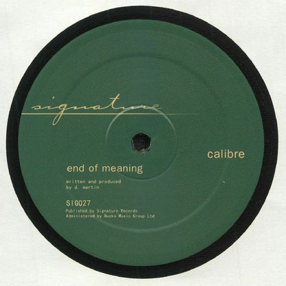 Calibre – Falls To You VIP / End Of Meaning (12", Signature Records, 2020) Back Cover