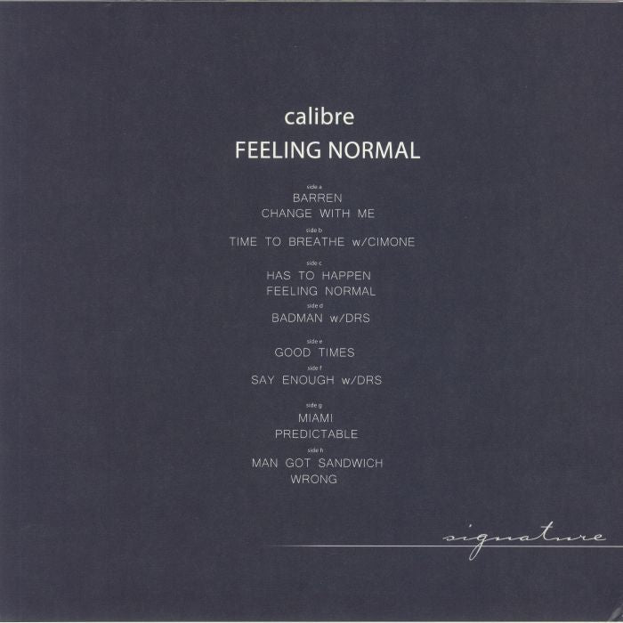 Calibre – Feeling Normal (4x12", Signature Records, 2021) Back Cover