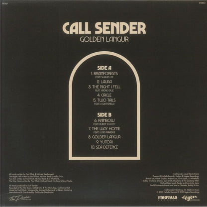 Call Sender – Golden Langur (LP, Farfalla Records, 2025) Back Cover