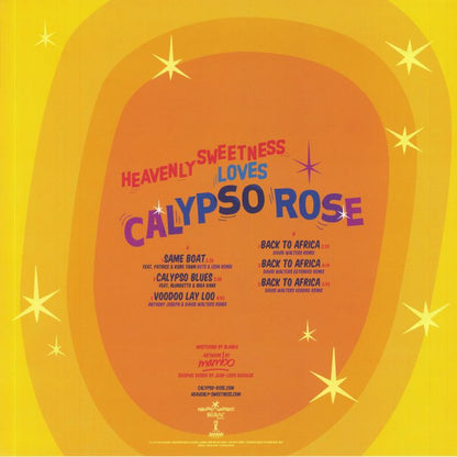 Calypso Rose – Heavenly Sweetness Loves Calypso Rose (12", Heavenly Sweetness, 2020) Back Cover