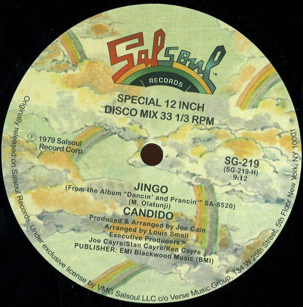 Candido – Jingo / Thousand Finger Man (12", Salsoul Records, 2015) Front Cover