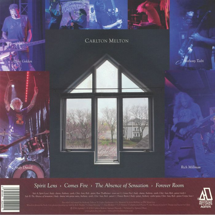 Carlton Melton – Reason Beings (LP, Transparent Clear, Agitated Records, 2026) Back Cover