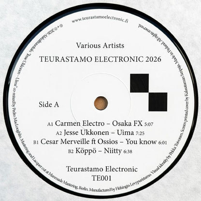 Carmen Electro , Jesse Ukkonen , Cesar Merveille , Ossios , Köppö – Teurastamo Electronic 2026 (12", Teurastamo Electronic, 2026) Back Cover