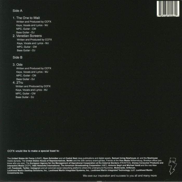 CCFX – CCFX (12", DFA, 2017) Back Cover