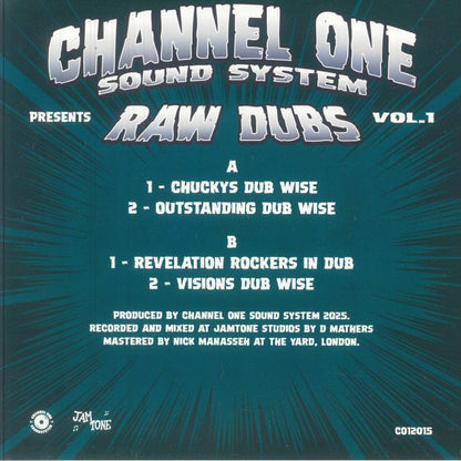 Channel One Sound System – Raw Dubs Vol. 1 (12", Channel One Sound System, 2025) Back Cover