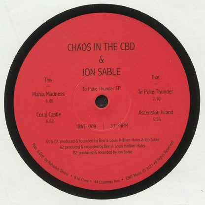Chaos In The CBD & Jon Sable – Te Puke Thunder EP (12", In Dust We Trust, 2021) Front Cover