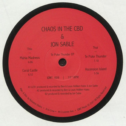 Chaos In The CBD & Jon Sable – Te Puke Thunder EP (12", In Dust We Trust, 2021) Front Cover