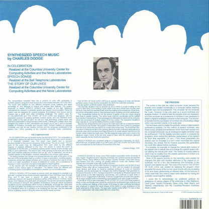 Charles Dodge – Synthesized Voices (LP, Death Is Not The End, 2026) Back Cover