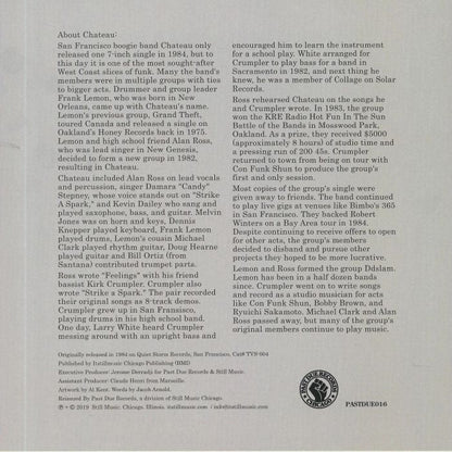 Chateau – Feelings / Strike A Spark (7", Past Due, 2019) Back Cover