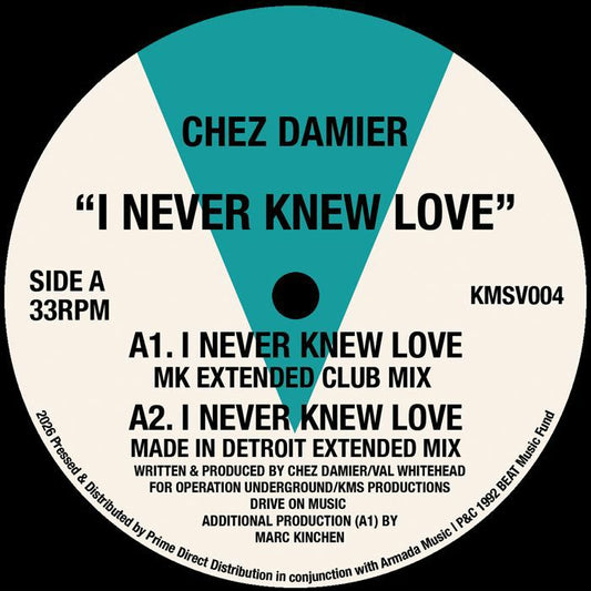 Chez Damier – I Never Knew Love (12", KMS, 2026) Front Cover