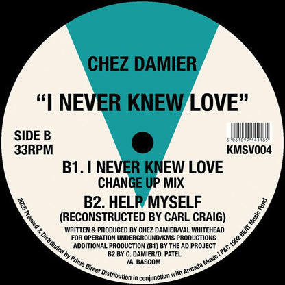 Chez Damier – I Never Knew Love (reissue) (12", KMS, 2026) Back Cover