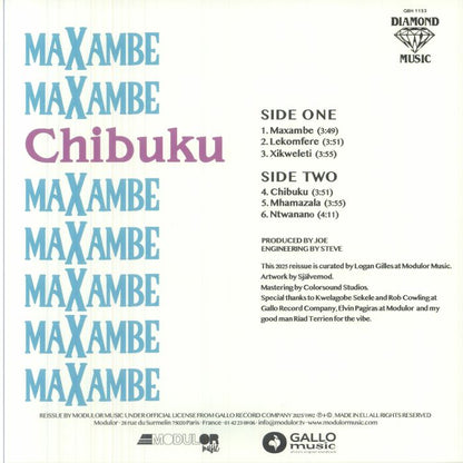 Chibuku – Maxambe (LP, Modulor Music, 2026) Back Cover