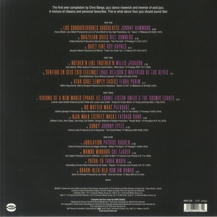 Chris Bangs Various – The Playbox (2xLP, BGP Records, 2025) Back Cover