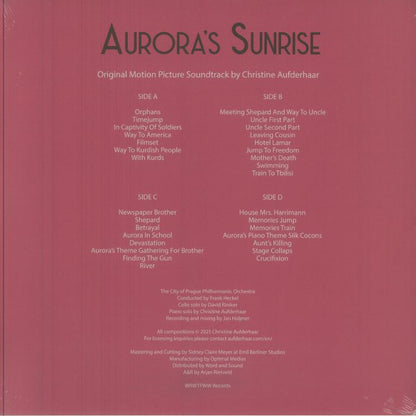 Christine Aufderhaar with The City of Prague Philharmonic Orchestra – Aurora's Sunrise (Original Motion Picture Soundtrack) (2xLP, We Release Whatever The Fuck We Want Records, 2025) Back Cover