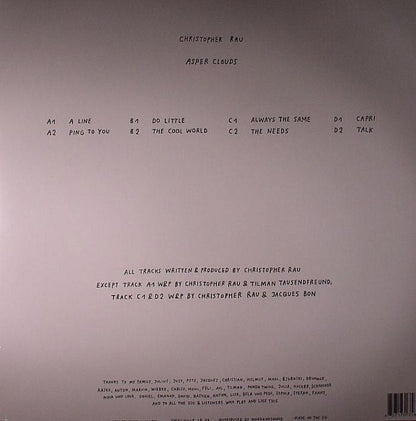 Christopher Rau – Asper Clouds (2x12", Smallville Records, 2010) Back Cover