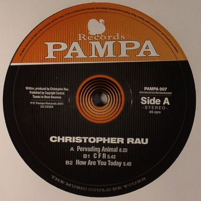 Christopher Rau – Pervading Animal (12", Pampa Records, 2011) Front Cover