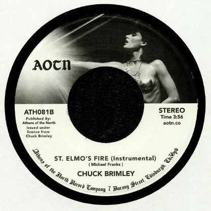 Chuck Brimley – St. Elmos Fire (7", Athens Of The North, 2020) Back Cover