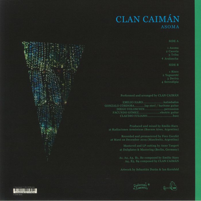 Clan Caimán – Asoma (LP, EM Records, 2025) back cover