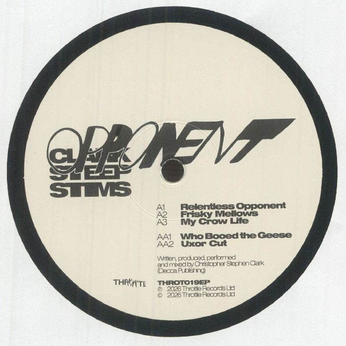 Clark – Opponent Stims (12", Throttle Records, 2026) Back Cover