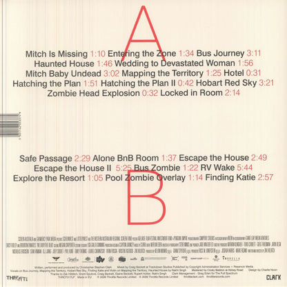Clark – We Bury The Dead (Soundtrack) (LP, limited clear in red, Throttle, 2026) Back Cover