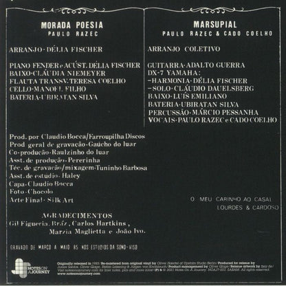 Claudio Bocca – Morada Poesia (remastered) (7", limited insert, Notes On A Journey, 2021) Back Cover