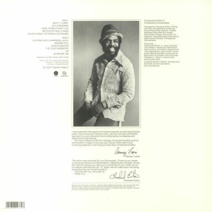 Cleveland Eaton – Half And Half (LP, Be With Records, 2023) Back Cover