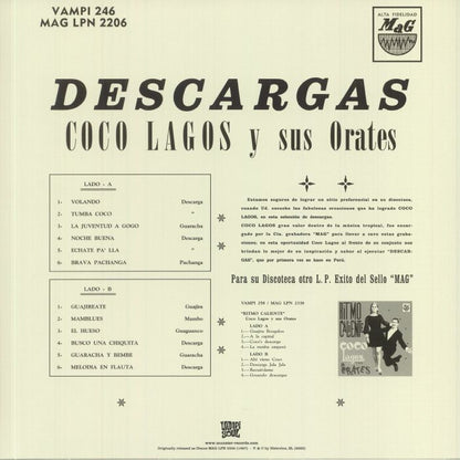 Coco Lagos Y Sus Orates – Descargas (LP, 180g, Vampi Soul, 2022) Back Cover