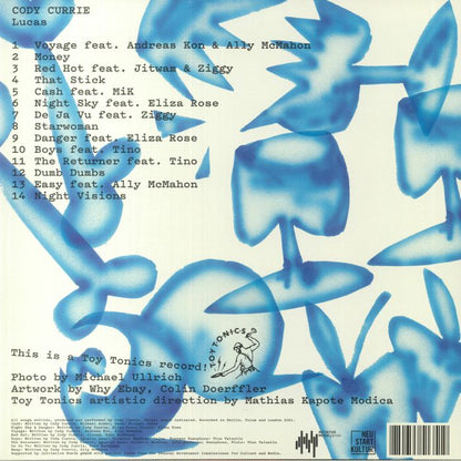 Cody Currie – Lucas (2xLP, Toy Tonics, 2022) Back Cover