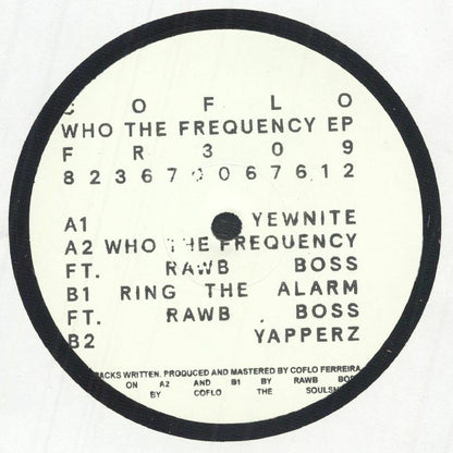 CoFlo – Who The Frequency EP (12", Hand stamped, Freerange Records, 2025) front cover