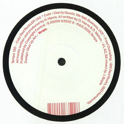 Coki – Red Rocks EP (12", Tempa, 2026) Back Cover