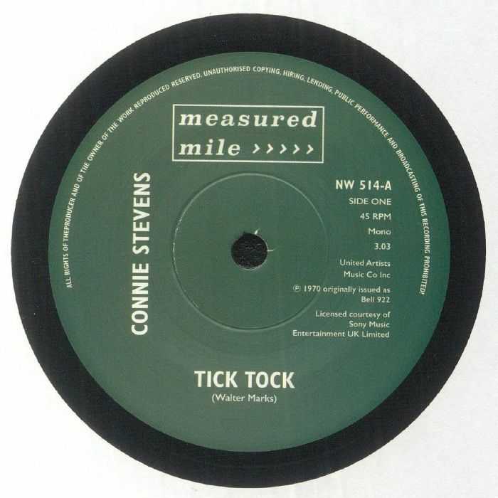 Connie Stevens – Tick Tock / Keep Growing Strong (7", Measured Mile, 2023) Front Cover