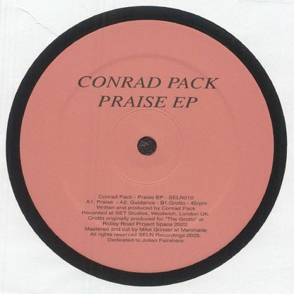 Conrad Pack – Praise EP (12", SELN Recordings, 2025) front cover
