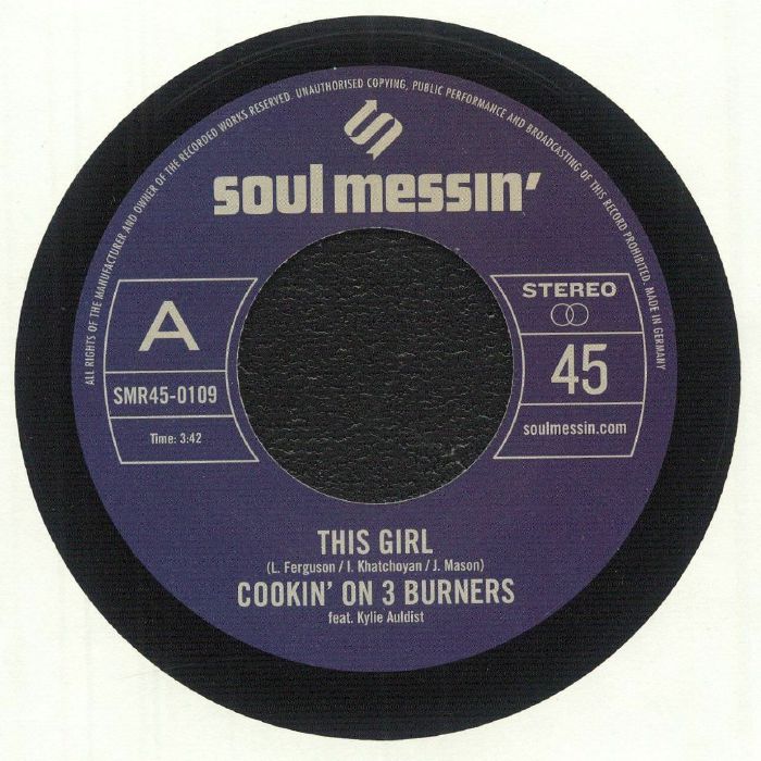 Cookin' On 3 Burners – This Girl / Four 'N Twenty (7", Soul Messin' Records, 2019) Front Cover