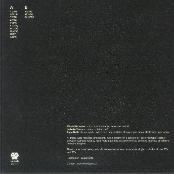 Cortex – Cortex (LP, Camisole Records, 2025) Back Cover