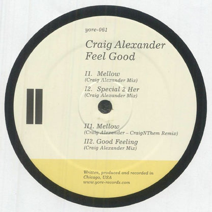 Craig Alexander – Feel Good (12", Yore Records, 2026) Back Cover