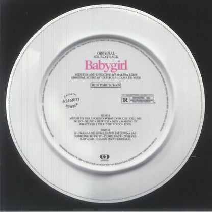 Cristobal Tapia De Veer – Babygirl (Original Soundtrack) (LP, Pink, A24 Music, 2025) Back Cover